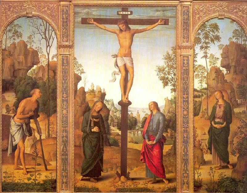 PERUGINO, Pietro The Crucifixion with the Virgin and Saints china oil painting image